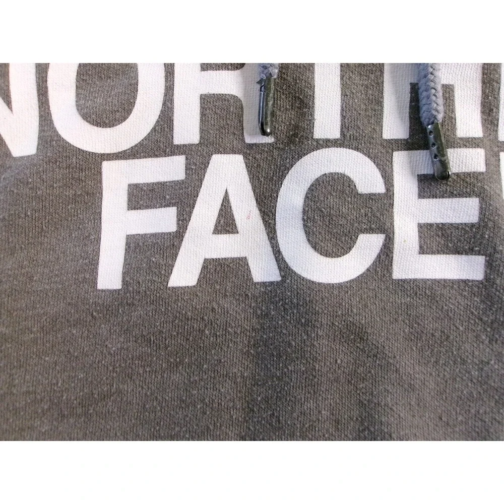 The North Face Mens Large Hoodie Grey Big Logo Pullover Sweatshirt‎ A4M4B SP22